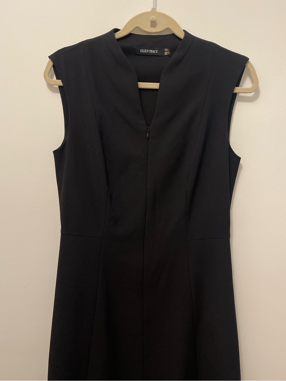 Ellen Tracy Black Sleeveless Zip Front Midi A-Line Dress - Picture 3 of 9
